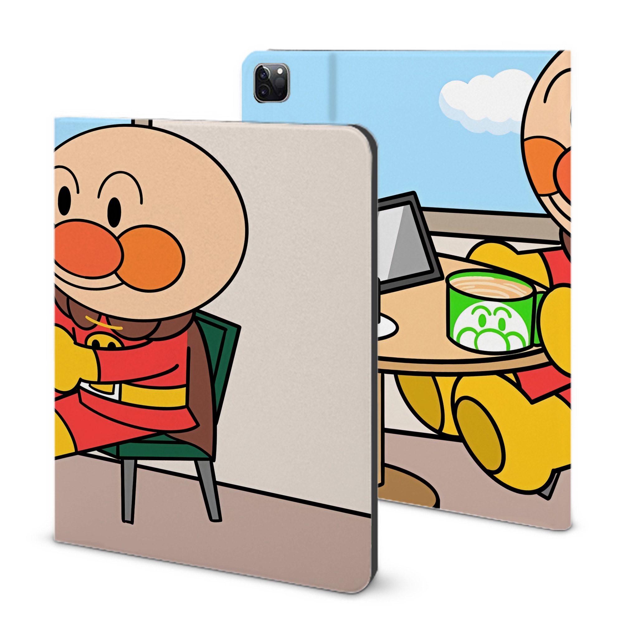（画像用） アンパンマン Anpanman IPad ケース ブック型 PUレザー TPU 耐衝撃 軽量 薄型 ペン収納なし 全面保護 IPad 各モデル対応